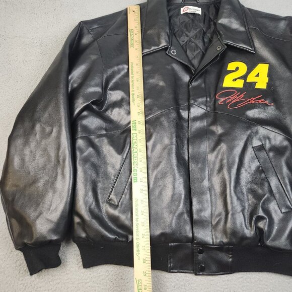 Vintage Jeff Gordon Jacket Men's 2XL NASCAR Faux Leather DuPont Motorsports - Picture 5 of 12
